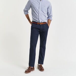 Gant Soho Low Rise Narrow Fit Chino Pants navy blue Men's Size 36 100% Cotton